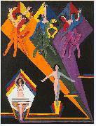 Ernst Ludwig Kirchner, Dancing girls in colourful rays